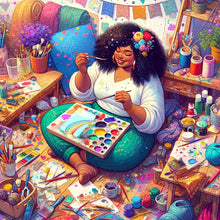 Load image into Gallery viewer, AB Diamond Painting - Full Round - Handmade Girl (40*40CM)