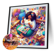 Load image into Gallery viewer, AB Diamond Painting - Full Round - Handmade Girl (40*40CM)