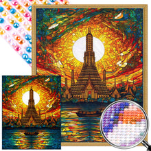 Load image into Gallery viewer, AB Diamond Painting - Full Round - Waterside Tower Glass Painting (40*50CM)