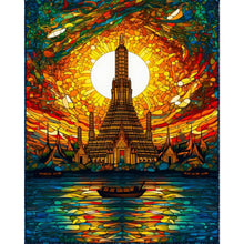 Load image into Gallery viewer, AB Diamond Painting - Full Round - Waterside Tower Glass Painting (40*50CM)