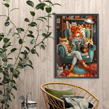 Load image into Gallery viewer, Diamond Painting - Full Round - Cat And Girl (40*60CM)