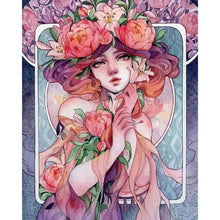 Load image into Gallery viewer, Diamond Painting - Full Round - Pink Flower Girl (40*50CM)