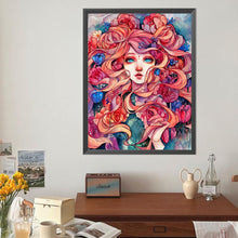Load image into Gallery viewer, Diamond Painting - Full Round - Girl In The Flower (40*50CM)
