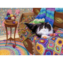 Load image into Gallery viewer, Diamond Painting - Full Square - Cat On The Sofa (40*30CM)