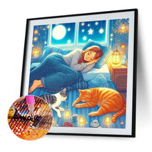 Load image into Gallery viewer, Diamond Painting - Full Round - Illustration Characters And Kittens (40*40CM)