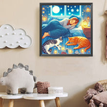 Load image into Gallery viewer, Diamond Painting - Full Round - Illustration Characters And Kittens (40*40CM)