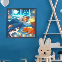 Load image into Gallery viewer, Diamond Painting - Full Round - Illustration Characters And Kittens (40*40CM)