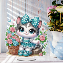 Load image into Gallery viewer, Acrylic Special Shape Cat Flower Diamond Painting Desktop Ornaments for Home