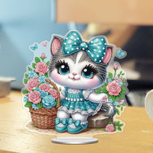 Load image into Gallery viewer, Acrylic Special Shape Cat Flower Diamond Painting Desktop Ornaments for Home