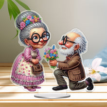 Load image into Gallery viewer, Acrylic Special Shape Old Couple Diamond Painting Desktop Ornaments for Home
