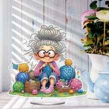 Load image into Gallery viewer, Acrylic Special Shape Knitting Granny Diamond Painting Desktop Ornaments
