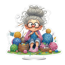 Load image into Gallery viewer, Acrylic Special Shape Knitting Granny Diamond Painting Desktop Ornaments