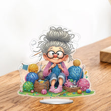 Load image into Gallery viewer, Acrylic Special Shape Knitting Granny Diamond Painting Desktop Ornaments