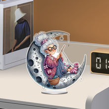 Load image into Gallery viewer, Acrylic Special Shape Moon Granny Diamond Painting Desktop Ornaments for Home