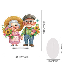 Load image into Gallery viewer, Acrylic Special Shape Old Couple Diamond Painting Desktop Ornaments for Home