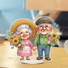 Load image into Gallery viewer, Acrylic Special Shape Old Couple Diamond Painting Desktop Ornaments for Home