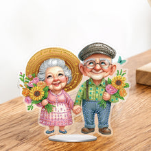 Load image into Gallery viewer, Acrylic Special Shape Old Couple Diamond Painting Desktop Ornaments for Home