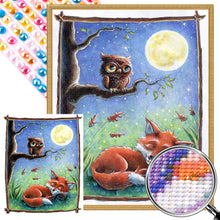 Load image into Gallery viewer, AB Diamond Painting - Full Round - Owl And Fox In The Moon (40*50CM)