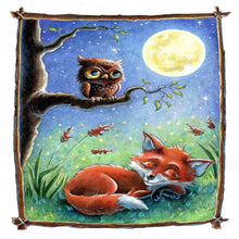 Load image into Gallery viewer, AB Diamond Painting - Full Round - Owl And Fox In The Moon (40*50CM)