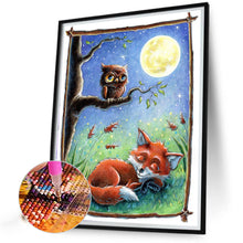 Load image into Gallery viewer, AB Diamond Painting - Full Round - Owl And Fox In The Moon (40*50CM)