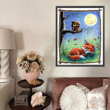Load image into Gallery viewer, AB Diamond Painting - Full Round - Owl And Fox In The Moon (40*50CM)