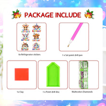 Load image into Gallery viewer, 6Pcs Acrylic Animals Birthday Diamond Painting Fridge Magnet DIY Fridge Stickers