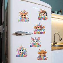 Load image into Gallery viewer, 6Pcs Acrylic Animals Birthday Diamond Painting Fridge Magnet DIY Fridge Stickers