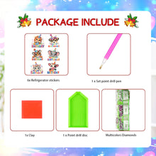 Load image into Gallery viewer, 6Pcs Acrylic Animals Birthday Diamond Painting Fridge Magnet DIY Fridge Stickers