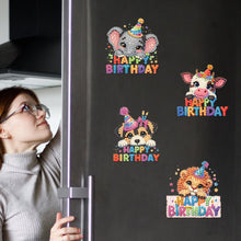 Load image into Gallery viewer, 6Pcs Acrylic Animals Birthday Diamond Painting Fridge Magnet DIY Fridge Stickers