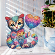 Load image into Gallery viewer, Acrylic Special Shape Cat Desktop Diamond Art Kits Rhinestones Desktop Ornaments