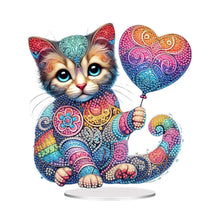 Load image into Gallery viewer, Acrylic Special Shape Cat Desktop Diamond Art Kits Rhinestones Desktop Ornaments