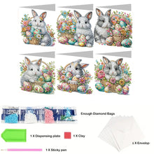 Load image into Gallery viewer, 6Pcs Easter Diamond Drawing Card Diamond Daily Wish Card for Family Friends Gift