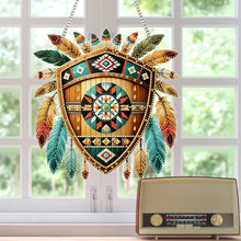 Load image into Gallery viewer, Special Shape Ethnic Style Shield Rhinestone Diamond Art Pendants for Art Crafts