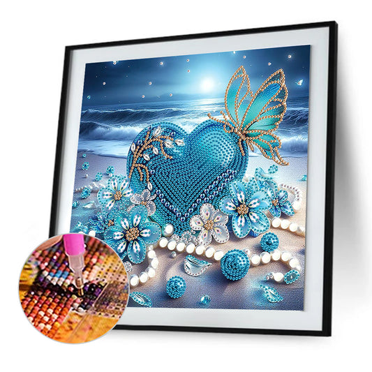 Diamond Painting - Partial Special Shaped - Love On The Beach (30*30CM)