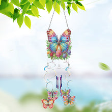 Load image into Gallery viewer, Spring Butterfly Double Sided Diamond Painting Wind Chime for Window Decor