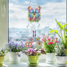 Load image into Gallery viewer, Spring Butterfly Double Sided Diamond Painting Wind Chime for Window Decor