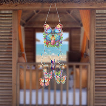 Load image into Gallery viewer, Spring Butterfly Double Sided Diamond Painting Wind Chime for Window Decor
