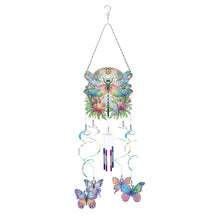 Load image into Gallery viewer, Flower Dragonfly Double Sided Diamond Painting Wind Chime for Window Decor