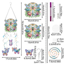 Load image into Gallery viewer, Flower Dragonfly Double Sided Diamond Painting Wind Chime for Window Decor