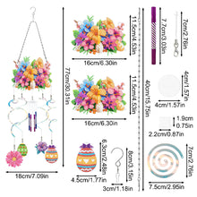 Load image into Gallery viewer, Flower Eggs Double Sided Diamond Painting Wind Chimes for Window Decor