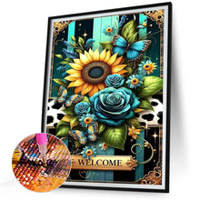 Load image into Gallery viewer, Diamond Painting - Full Round - Sunflower Butterfly Blue Rose (30*40CM)