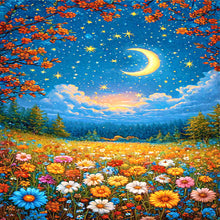 Load image into Gallery viewer, AB Diamond Painting - Full Round - Flower Sea Scenery Under The Moon (40*70CM)