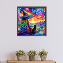 Load image into Gallery viewer, AB Diamond Painting - Full Round - Witch And Black Cat (50*50CM)