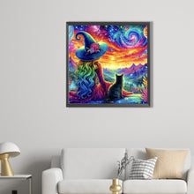 Load image into Gallery viewer, AB Diamond Painting - Full Round - Witch And Black Cat (50*50CM)