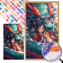 Load image into Gallery viewer, AB Diamond Painting - Full Round - Dragon And Oriental Girl (40*70CM)