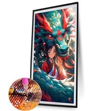 Load image into Gallery viewer, AB Diamond Painting - Full Round - Dragon And Oriental Girl (40*70CM)