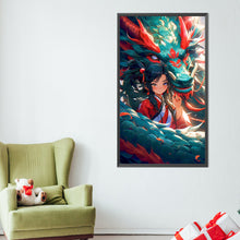 Load image into Gallery viewer, AB Diamond Painting - Full Round - Dragon And Oriental Girl (40*70CM)