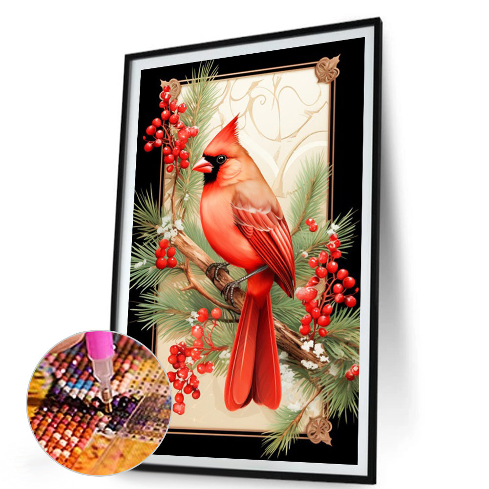 AB Diamond Painting - Full Round - North American Cardinal On The Branch (40*65CM)