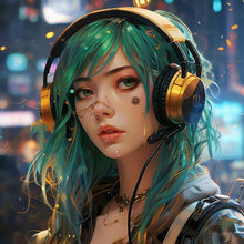 Load image into Gallery viewer, Diamond Painting - Full Square - Music Trend Girl (40*40CM)