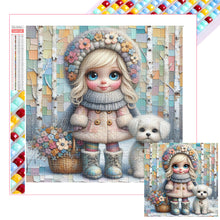 Load image into Gallery viewer, Diamond Painting - Full Square - Friendship Between Dog And Little Girl (30*30CM)